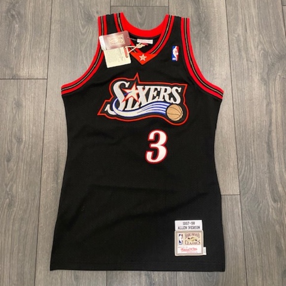 Mitchell & Ness Authentic Allen Iverson Philadelphia 76ers Road 1997-98 Jersey - Picture 1 of 6